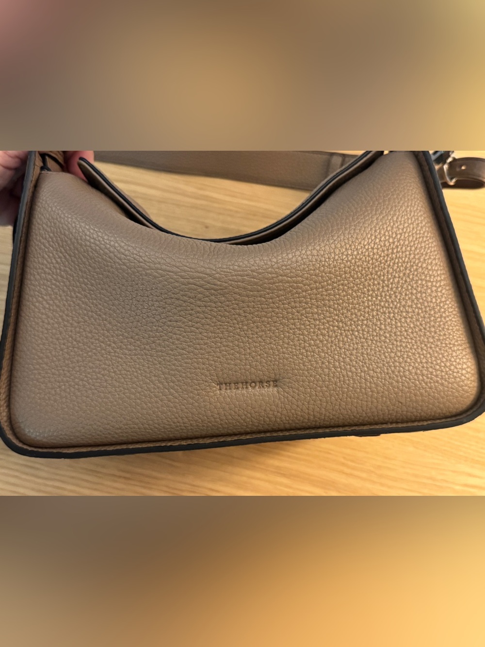 The Horse Clementine — Taupe Pebbled Leather Shoulder Bag - Picture 4 of 11